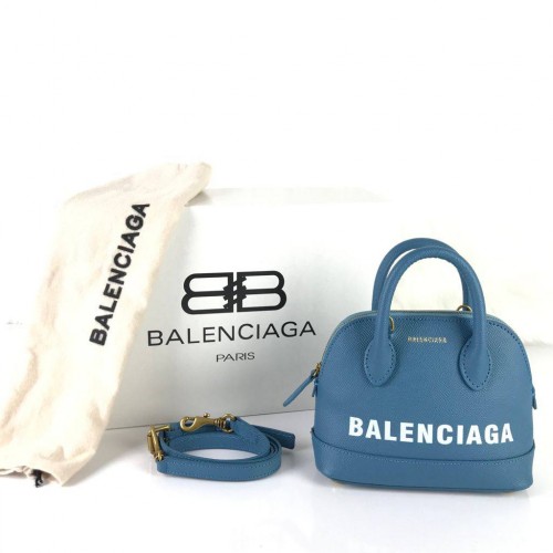 BALENCİAGA VİLLE TOP HANDLE XXS BAG MAVİ