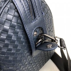 BOTTEGA VENETA MEDİUM DUFFLE BAG HAKİKİ KUZU DERİSİ EL ÖRGÜSÜ SEYAHAT VALİZİ SİYAH