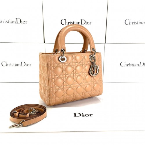 CHRİSTİAN DİOR MEDİUM LADY DİOR BAG KREM GÜMÜŞ AKSESUAR