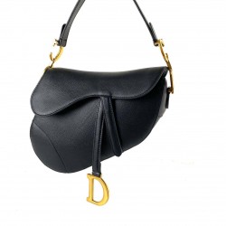 CHRİSTİAN DİOR SADDLE CALFSKİN BAG SİYAH EPSON DERİ
