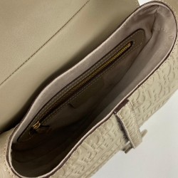 CHRİSTİAN DİOR SADDLE EMBOSSED CALFSKİN BAG VİZON