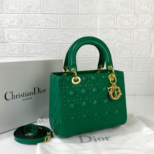 CHRİSTİAN DİOR MEDİUM LADY DİOR BAG HAKİKİ DERİ ÇANTA  YEŞİL