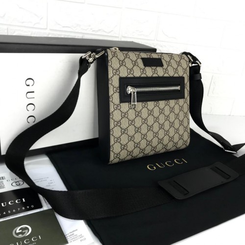 GUCCİ BLACK SMALL MESSENGER SUPREME CANVAS HAKİKİ DERİ POSTACI ERKEK ÇANTA