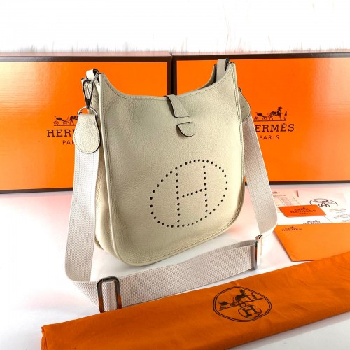 HERMES EVELYNE III PM HAKİKİ DERİ KIRIK BEYAZ