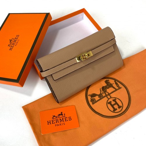 HERMES KELLY LONG WALLET HAKİKİ DERİ BAYAN CÜZDAN KUM BEJİ