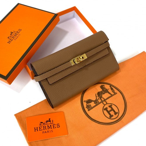 HERMES KELLY LONG WALLET HAKİKİ DERİ BAYAN CÜZDAN TABA