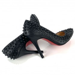 CHRİSTİAN LOUBOUTİN PİGALLE SPİKED PUMPS HAKİKİ DERİ STİLETTO AYAKKABI SİYAH