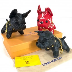 LOUİS VUİTTON DOG CHARM KEYCHAİN MONOGRAM ECLİPSE İTHAL ÇANTA SÜSÜ VE AKSESUAR 