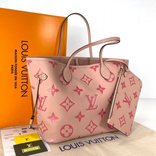 LOUİS VUİTTON NEVERFULL MM OVERSİZE BİCOLOR GRADİENT PUDRA PEMBESİ