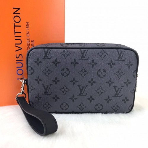 LOUİS VUİTTON KASAİ CLUTCH MONOGRAM ECLİPSE CANVAS