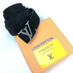 LOUİS VUİTTON İNİTİALS BELT HAKİKİ SÜET DERİ KEMER SİYAH