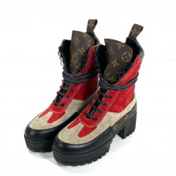 LOUİS VUİTTON LAUREATE PLATFORM DESERT BOOT KIRMIZI/BEJ