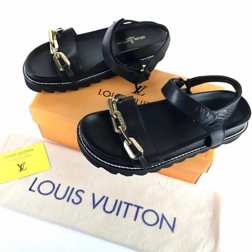 LOUİS VUİTTON FLAT COMFORT SANDALS SİYAH