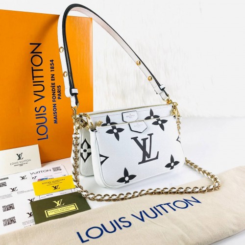 LOUİS VUİTTON MULTİ POCHETTE ACCESSOİRES BİCOLOR EMPREİNTE BEYAZ