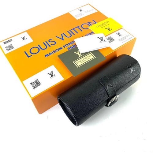 LOUİS VUİTTON 3WATCH CASE TAİGA HAKİKİ DERİ SAAT KUTUSU
