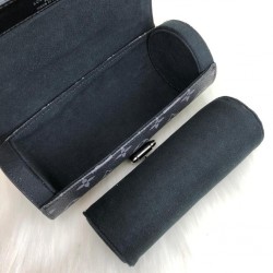 LOUİS VUİTTON 3WATCH CASE MONOGRAM ECLİPSE CANVAS HAKİKİ DERİ SAAT KUTUSU