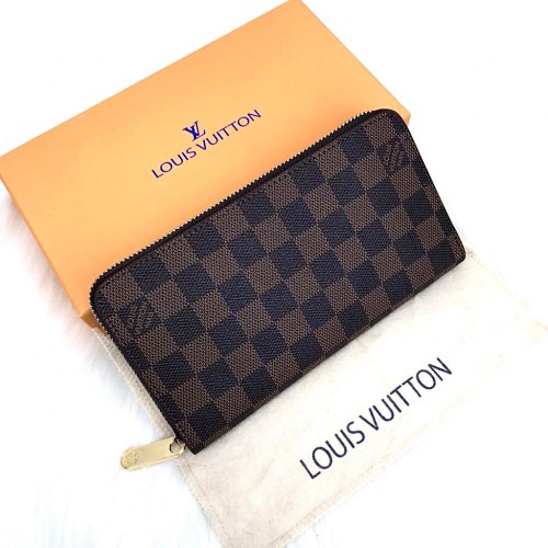 LOUİS VUİTTON ZİPPY WALLET DAMİER EBENE CANVAS HAKİKİ DERİ BAYAN CÜZDAN