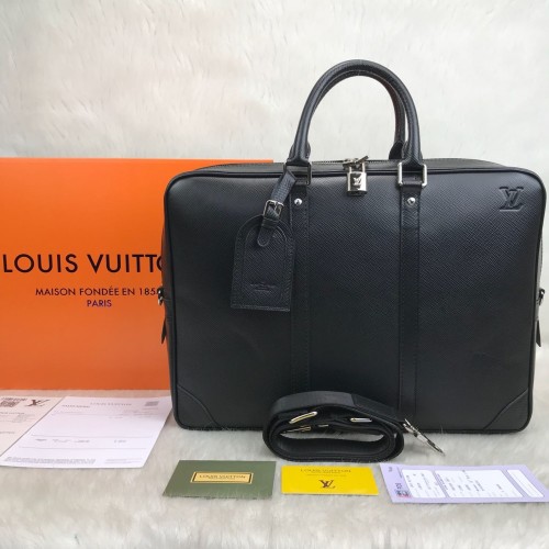 LOUİS VUİTTON PORTE VOYAGE TAİGA HAKİKİ VEJİTAL DERİ EVRAK VE LAPTOP ÇANTASI