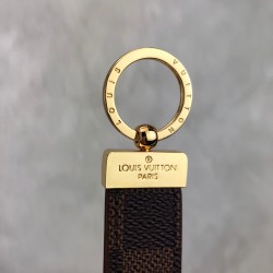 LOUİS VUİTTON DRAGONNE KEY HOLDER DAMİER EBENE CANVAS HAKİKİ DERİ ANAHTARLIK 