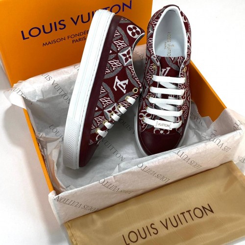 LOUİS VUİTTON SINCE 1854 STELLAR SNEAKER HAKİKİ DERİ BORDO