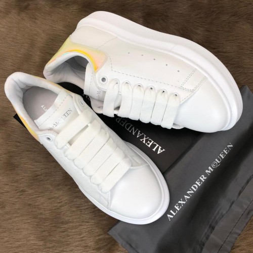 ALEXANDER MCQUEEN HAKİKİ DERİ BAYAN SNEAKER BEYAZ-SARI JANJANLI