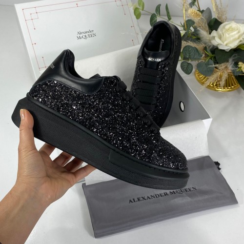 ALEXANDER MCQUEEN GLİTTER HAKİKİ DERİ BAYAN SNEAKER SİYAH