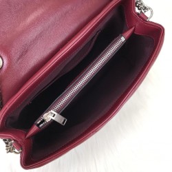 YVES SAİNT LAURENT LOULOU SMALL BORDO GÜMÜŞ