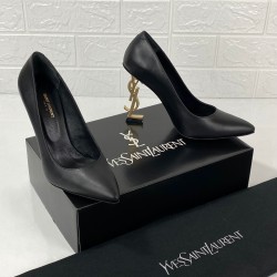 YVES SAİNT LAURENT OPYUM PUMPS HAKİKİ DERİ BAYAN STİLETTO AYAKKABI SİYAH/ALTIN RENK