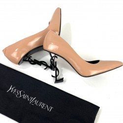 YVES SAİNT LAURENT OPYUM PUMPS HAKİKİ DERİ BAYAN STİLETTO AYAKKABI PUDRA/SİYAH