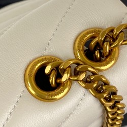 YVES SAİNT LAURENT LOULOU SMALL BEJ ALTIN AKSESUAR