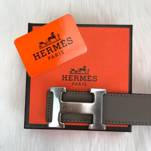 HERMES BUCKLE BELT HAKİKİ DERİ UNİSEX KEMER VİZON