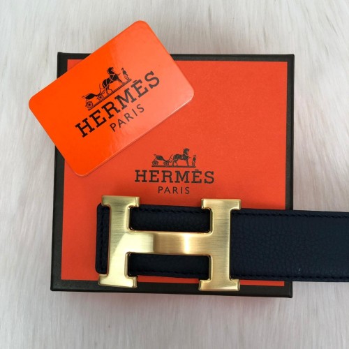 HERMES BUCKLE BELT HAKİKİ DERİ UNİSEX KEMER LACİVERT