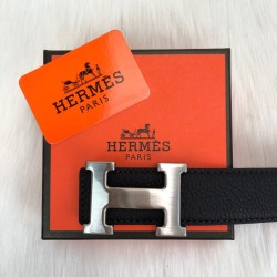 HERMES BUCKLE BELT HAKİKİ DERİ UNİSEX KEMER SİYAH