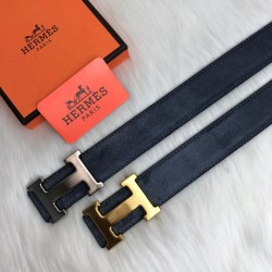 HERMES BUCKLE BELT HAKİKİ DERİ UNİSEX KEMER FÜME